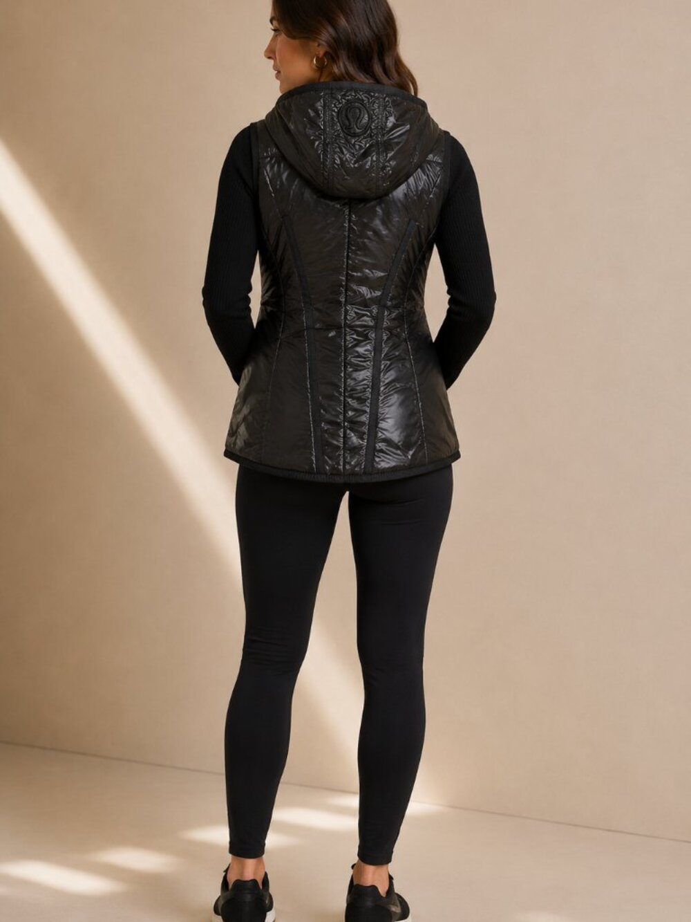 Lululemon Glacier Puffer Vest With Detachable Hood Black Size 8 - Picture 2 of 8